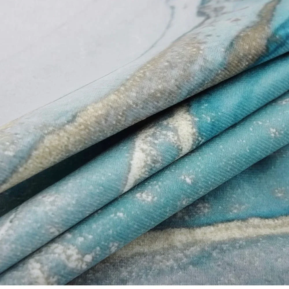 Marble Texture Turquoise and Gold Silver Decorative Throw Pillow Covers Set of 4 - Picture 5 of 15